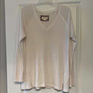 Anthropologie Maeve Textured Cream Sweater